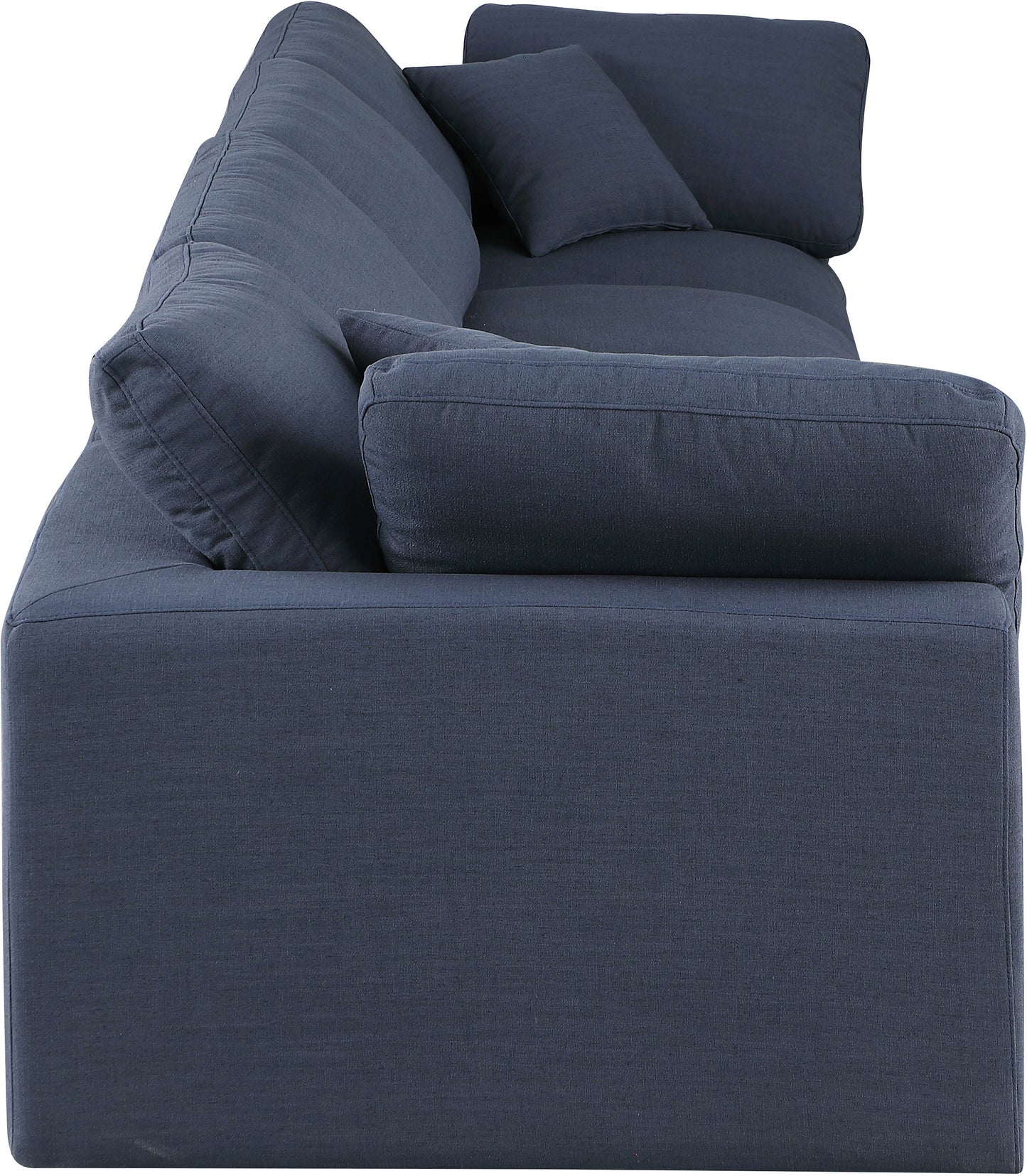 dolce navy linen textured fabric modular sofa s158