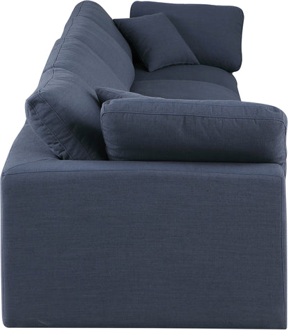 Dolce Navy Linen Textured Fabric Modular Sofa S158