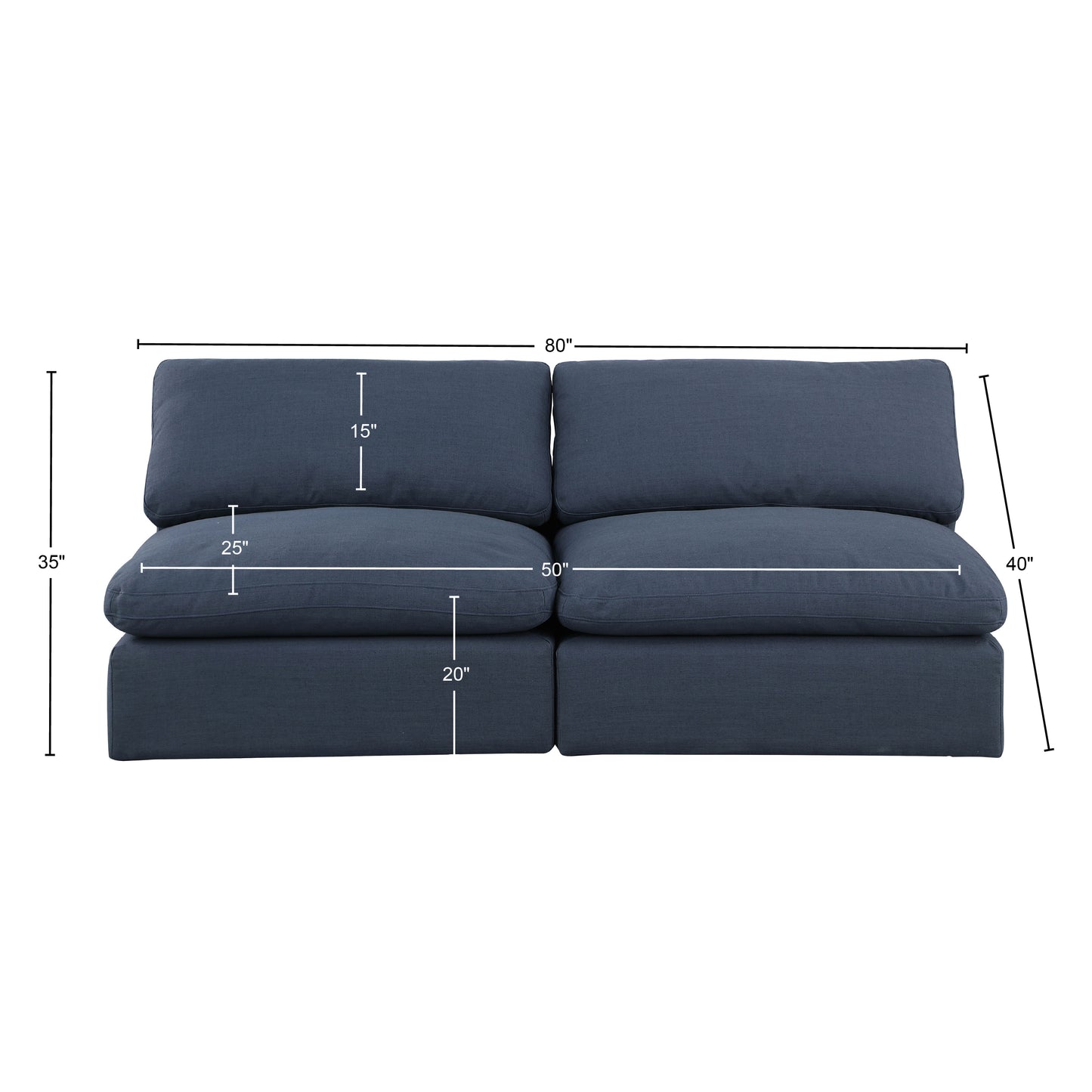 dolce navy linen textured fabric modular sofa s78