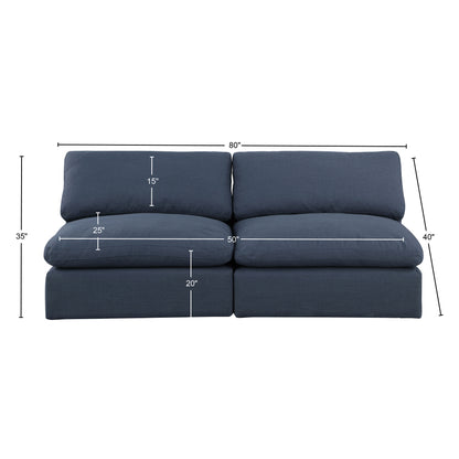 Dolce Navy Linen Textured Fabric Modular Sofa S78