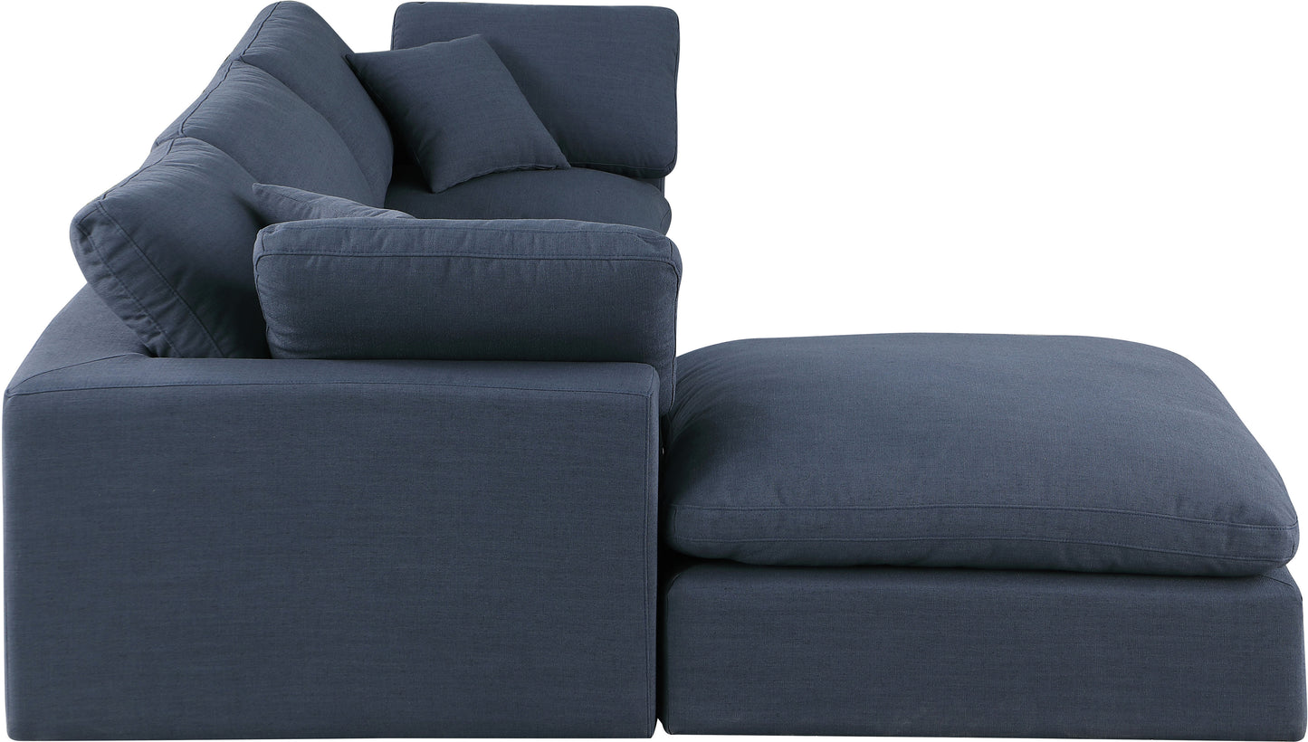 dolce navy linen textured fabric modular sectional sec4a