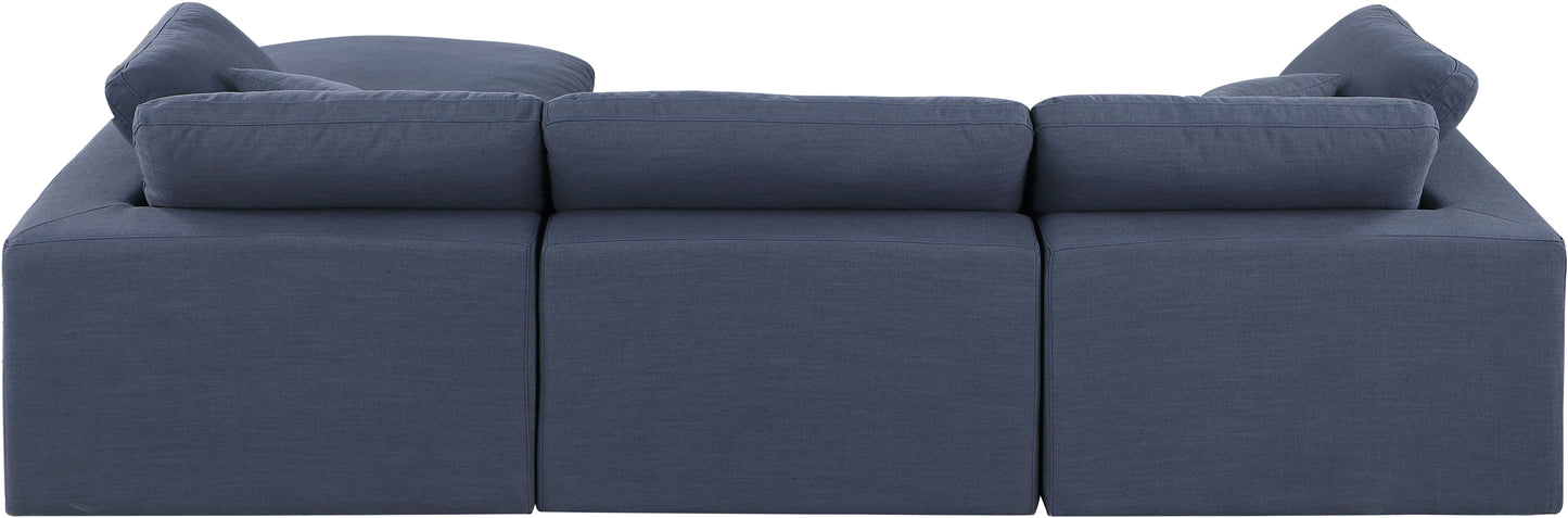 dolce navy linen textured fabric modular sectional sec4a