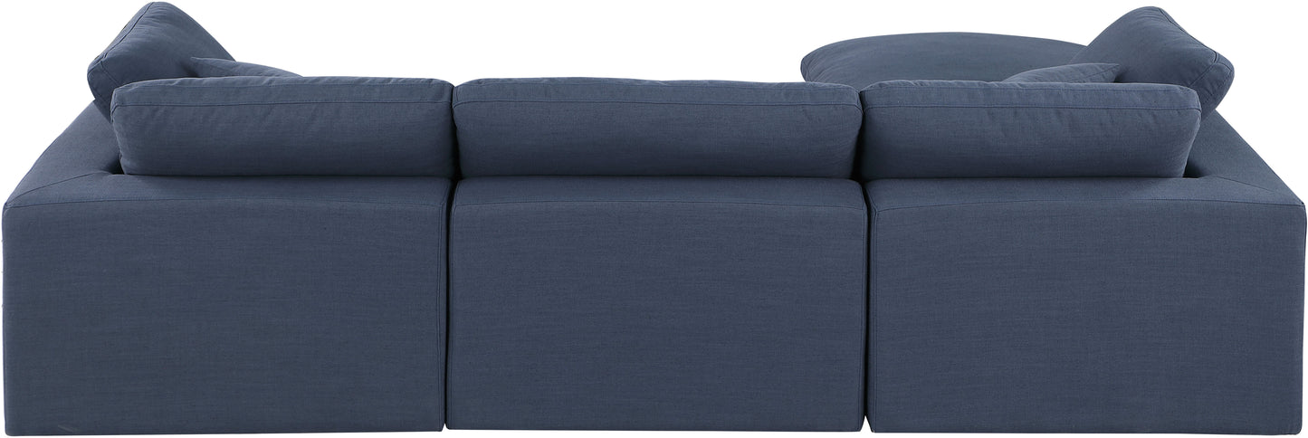 dolce navy linen textured fabric modular sectional sec4a