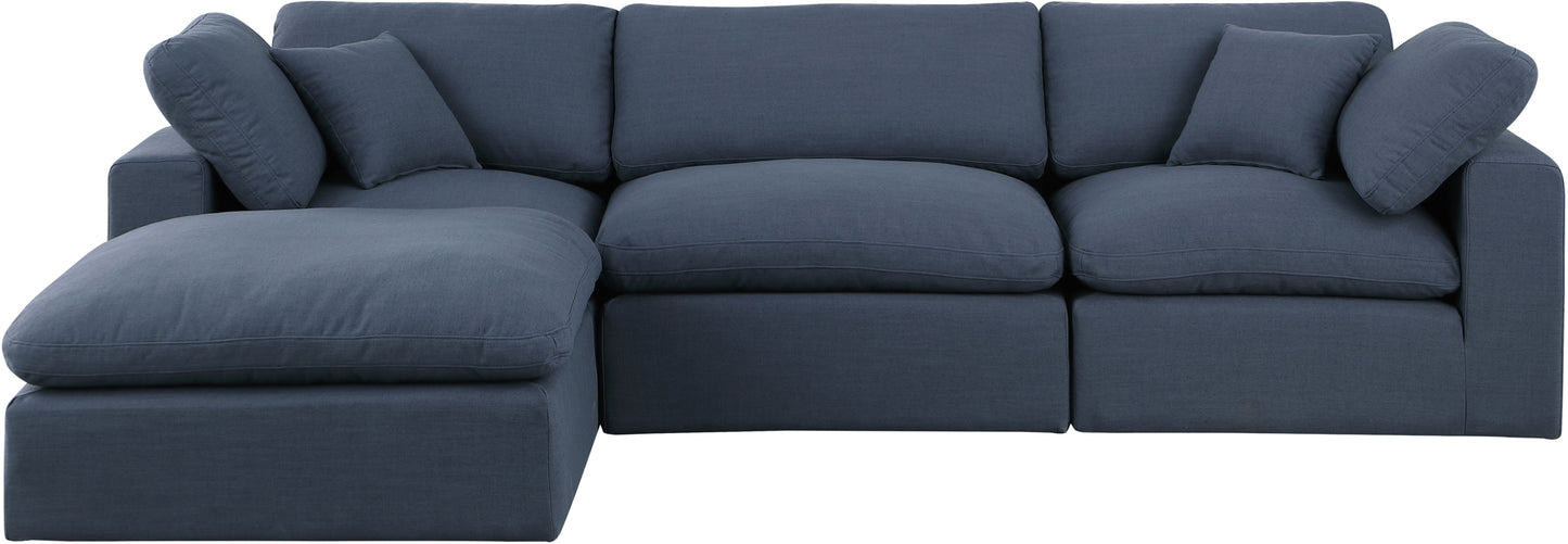 dolce navy linen textured fabric modular sectional sec4a