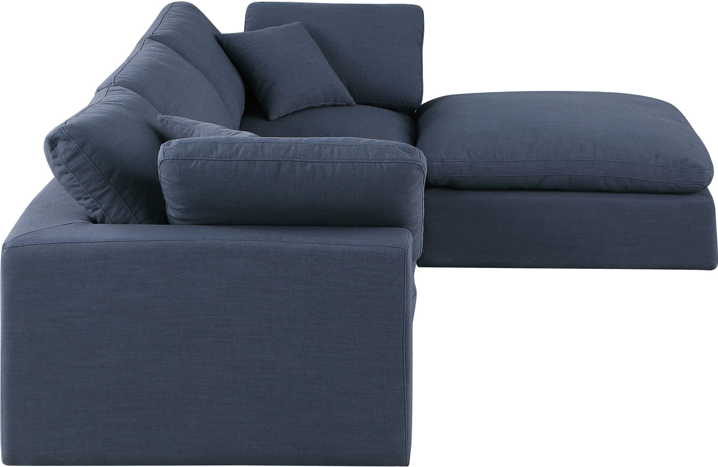 dolce navy linen textured fabric modular sectional sec4a