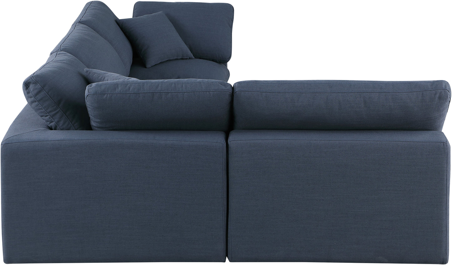 dolce navy linen textured fabric modular sectional sec4b