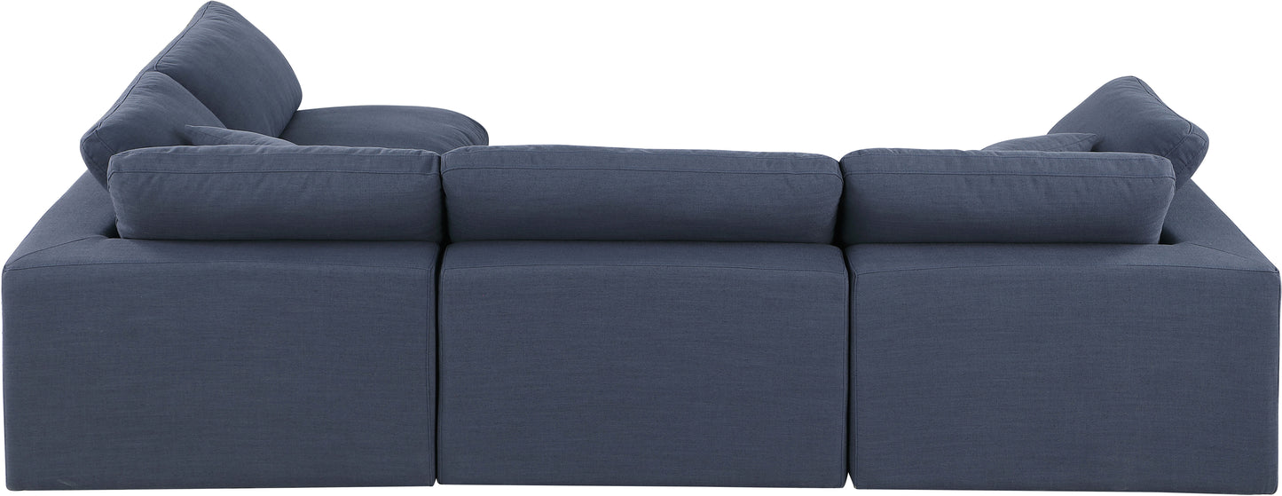 dolce navy linen textured fabric modular sectional sec4b