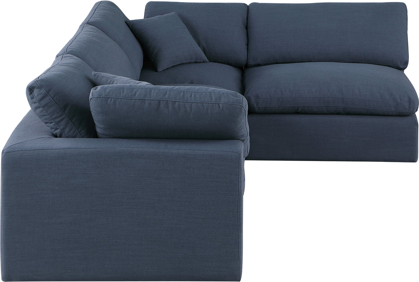 dolce navy linen textured fabric modular sectional sec4b