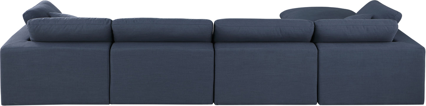 dolce navy linen textured fabric modular sectional sec5a