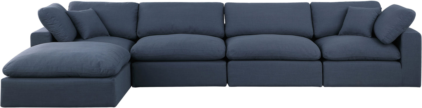 dolce navy linen textured fabric modular sectional sec5a