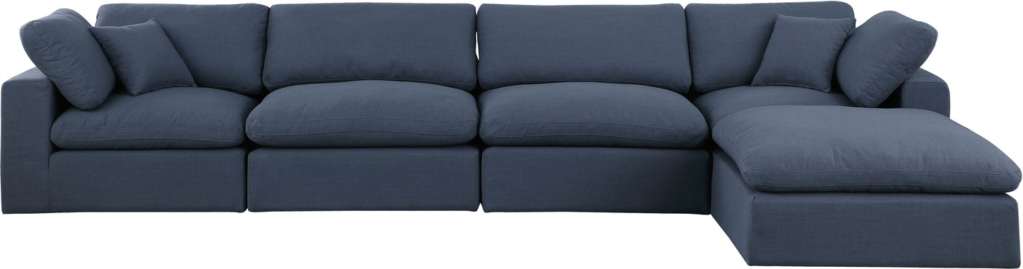 dolce navy linen textured fabric modular sectional sec5a