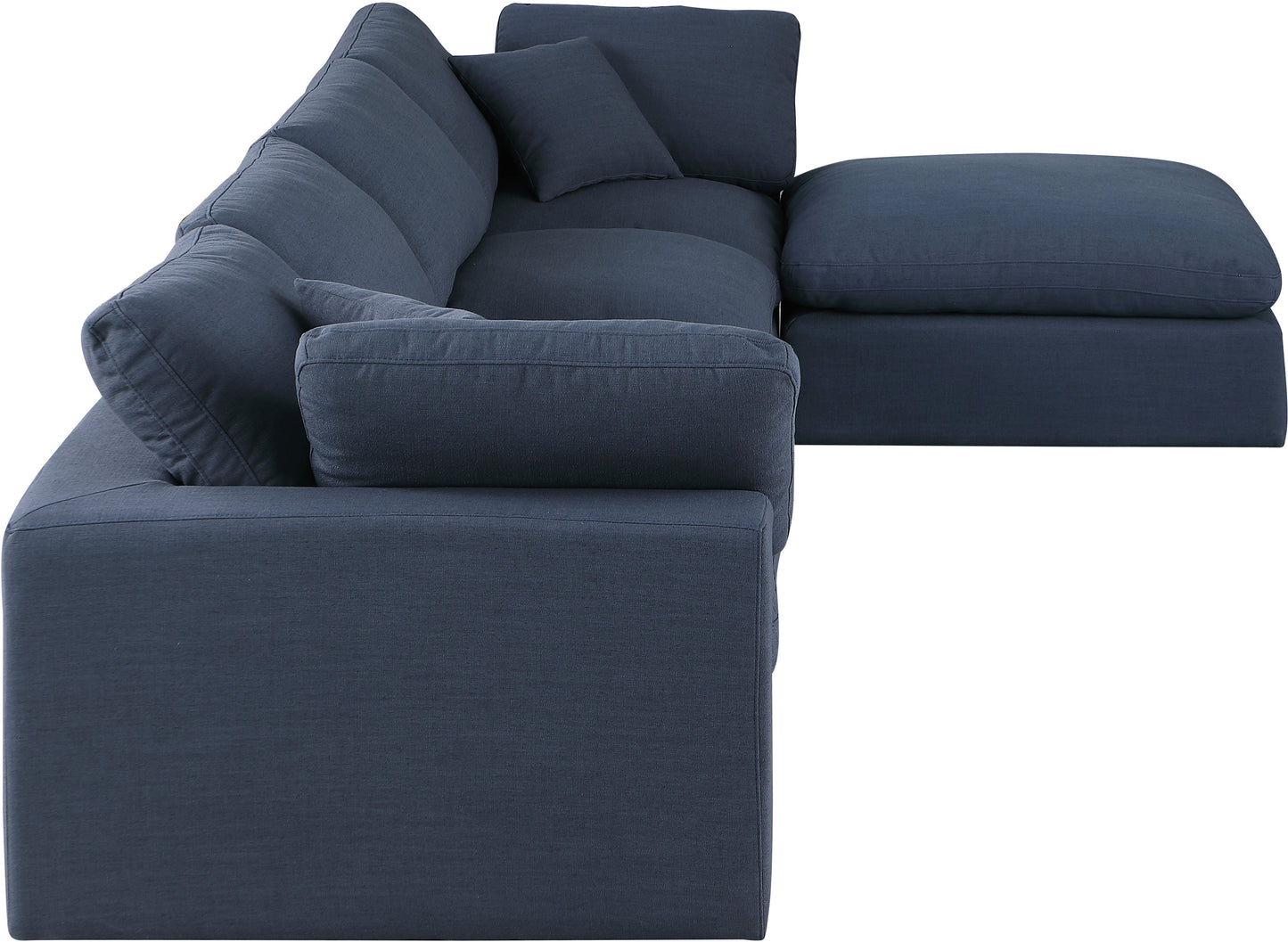 dolce navy linen textured fabric modular sectional sec5a