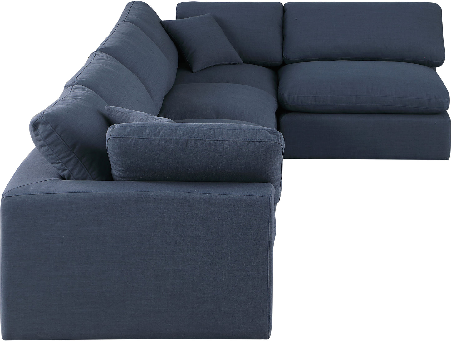 dolce navy linen textured fabric modular sectional sec5d