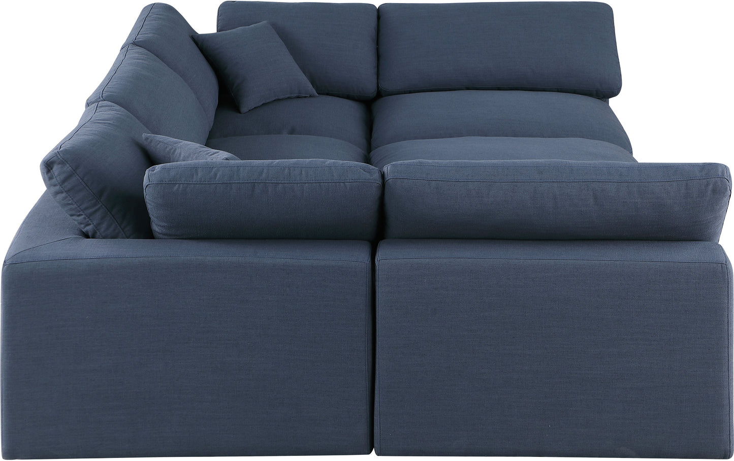 dolce navy linen textured fabric modular sectional sec6c