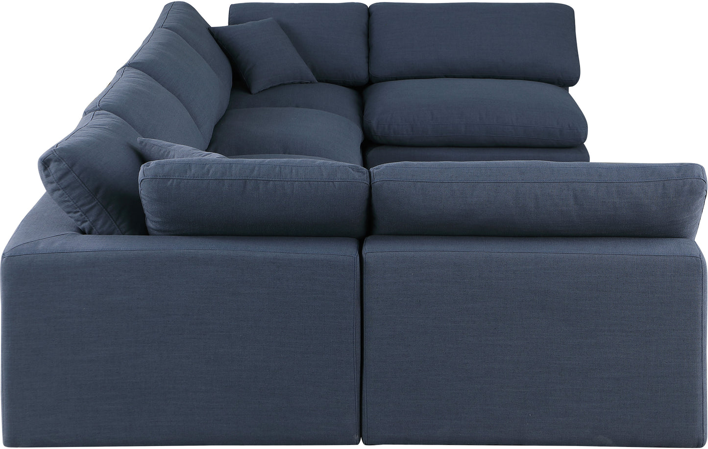 dolce navy linen textured fabric modular sectional sec6d