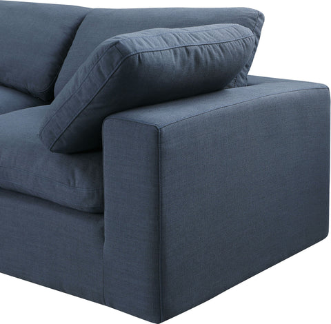Dolce Navy Linen Textured Fabric Modular Sectional Sec7A