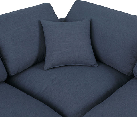 Dolce Navy Linen Textured Fabric Modular Sectional Sec7B