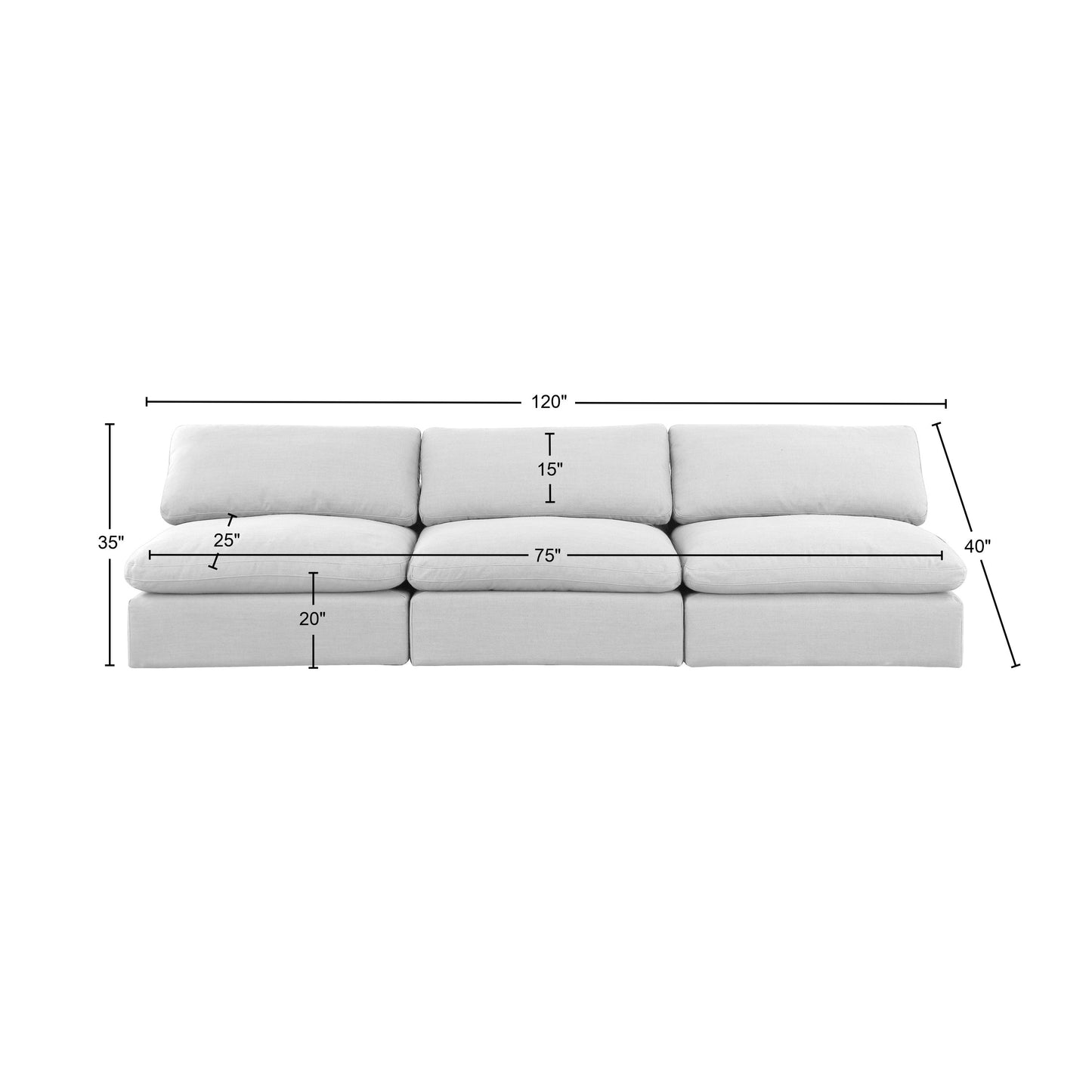 dolce white linen textured fabric modular sofa s117