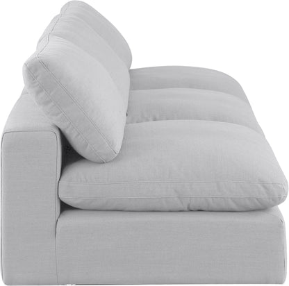 Dolce White Linen Textured Fabric Modular Sofa S117