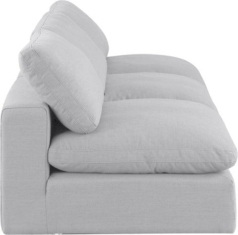 Dolce White Linen Textured Fabric Modular Sofa S117