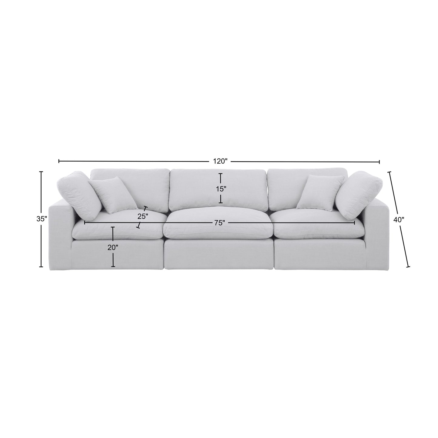 dolce white linen textured fabric modular sofa s119