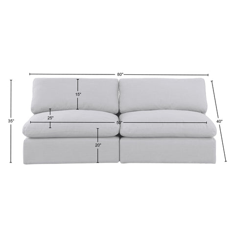 Dolce White Linen Textured Fabric Modular Sofa S78