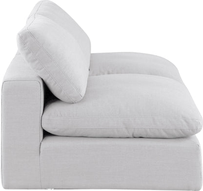 Dolce White Linen Textured Fabric Modular Sofa S78