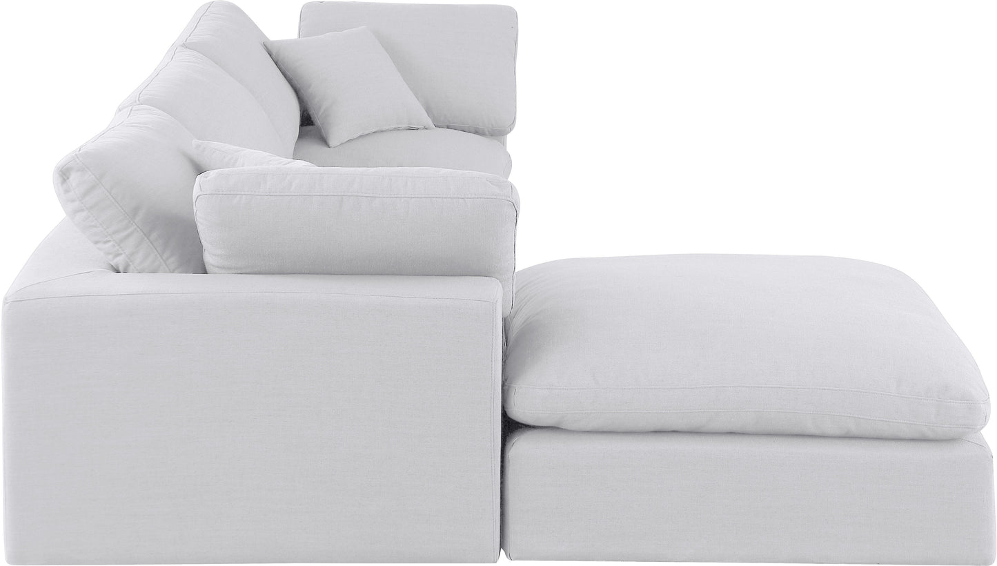 dolce white linen textured fabric modular sectional sec4a