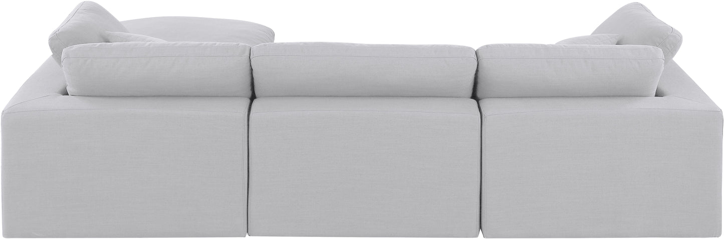 dolce white linen textured fabric modular sectional sec4a