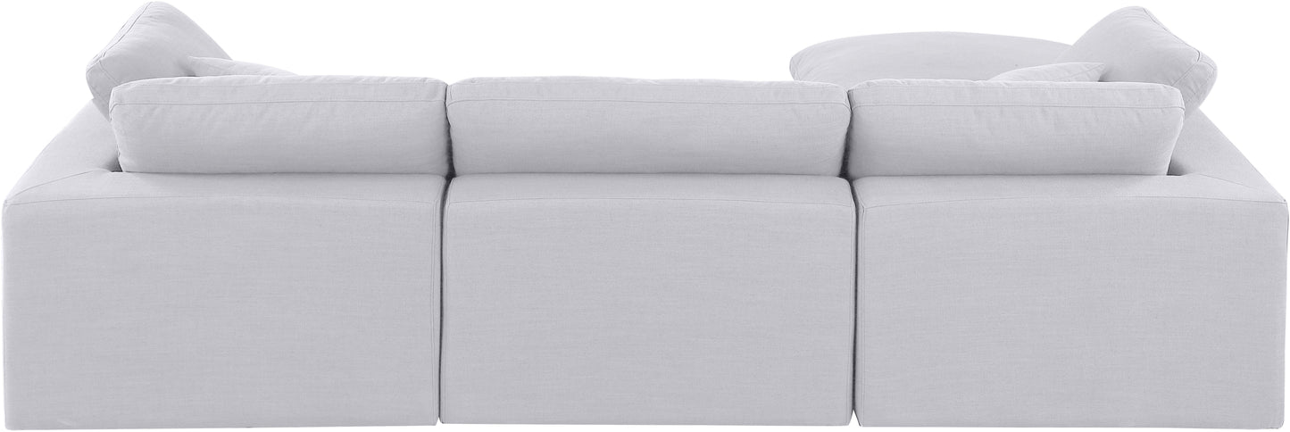 dolce white linen textured fabric modular sectional sec4a