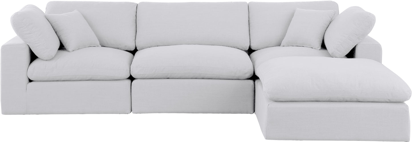 dolce white linen textured fabric modular sectional sec4a