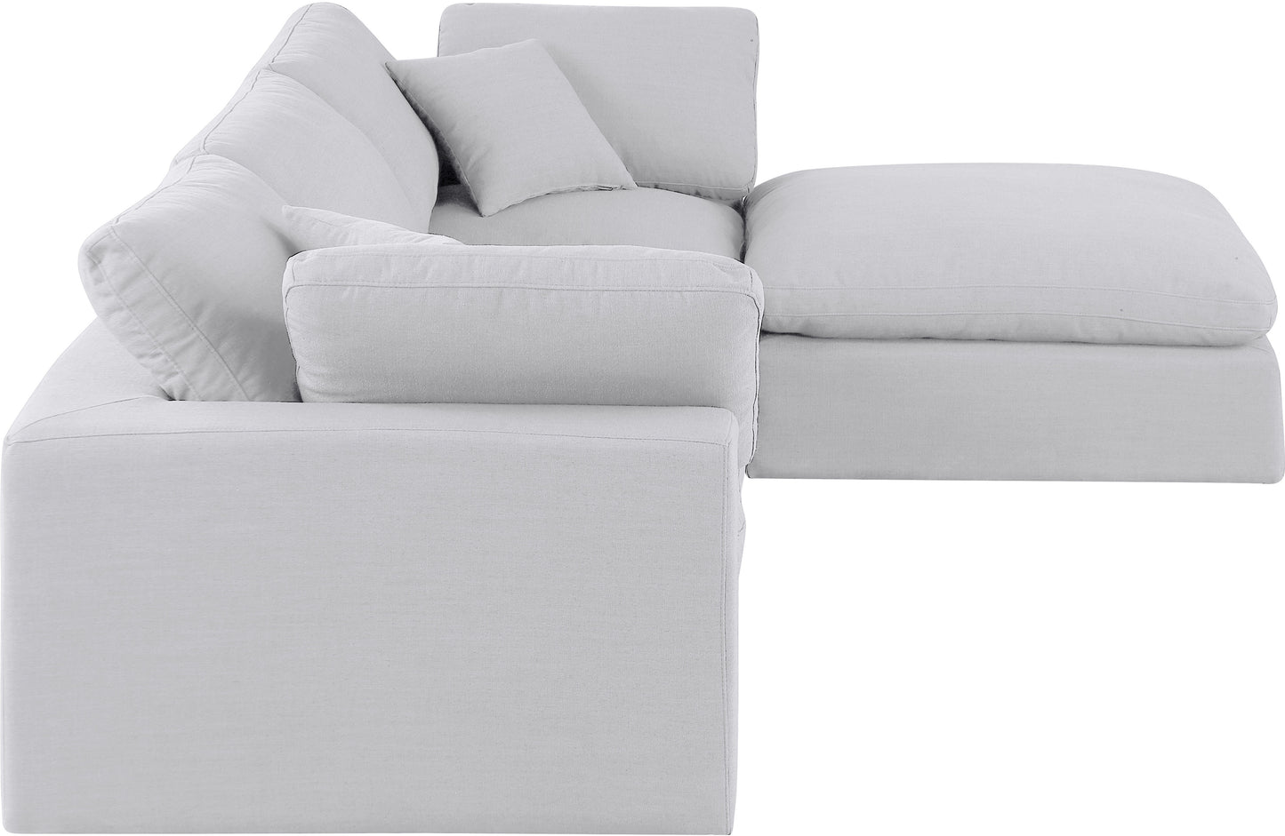 dolce white linen textured fabric modular sectional sec4a