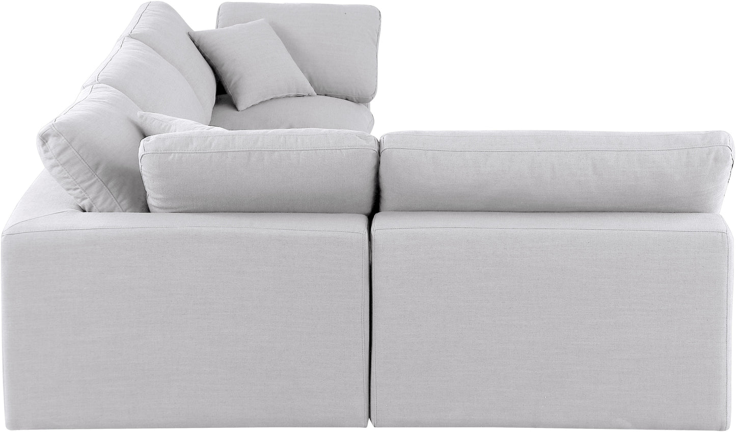 dolce white linen textured fabric modular sectional sec4b