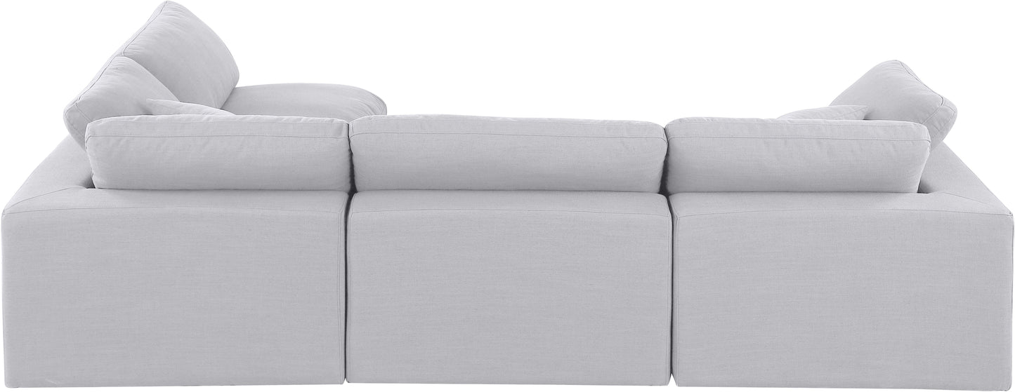 dolce white linen textured fabric modular sectional sec4b