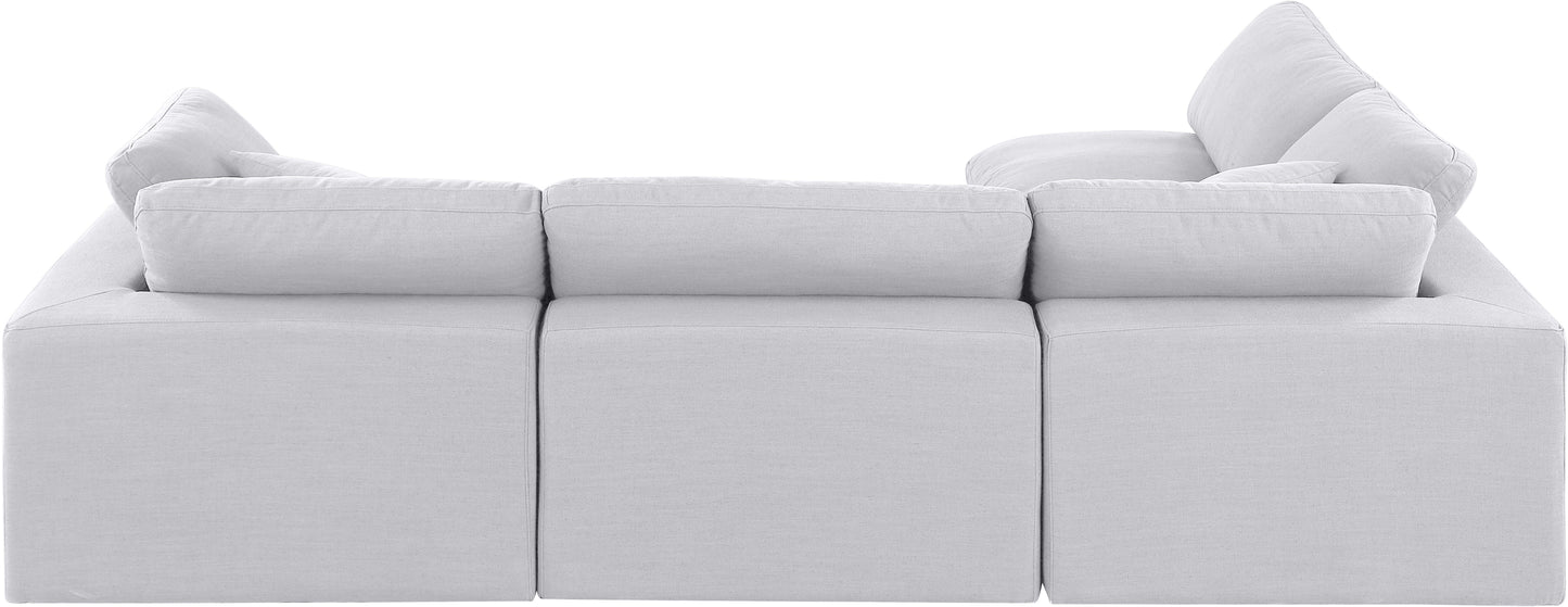 dolce white linen textured fabric modular sectional sec4b