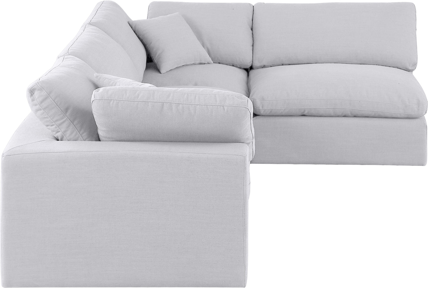 dolce white linen textured fabric modular sectional sec4b