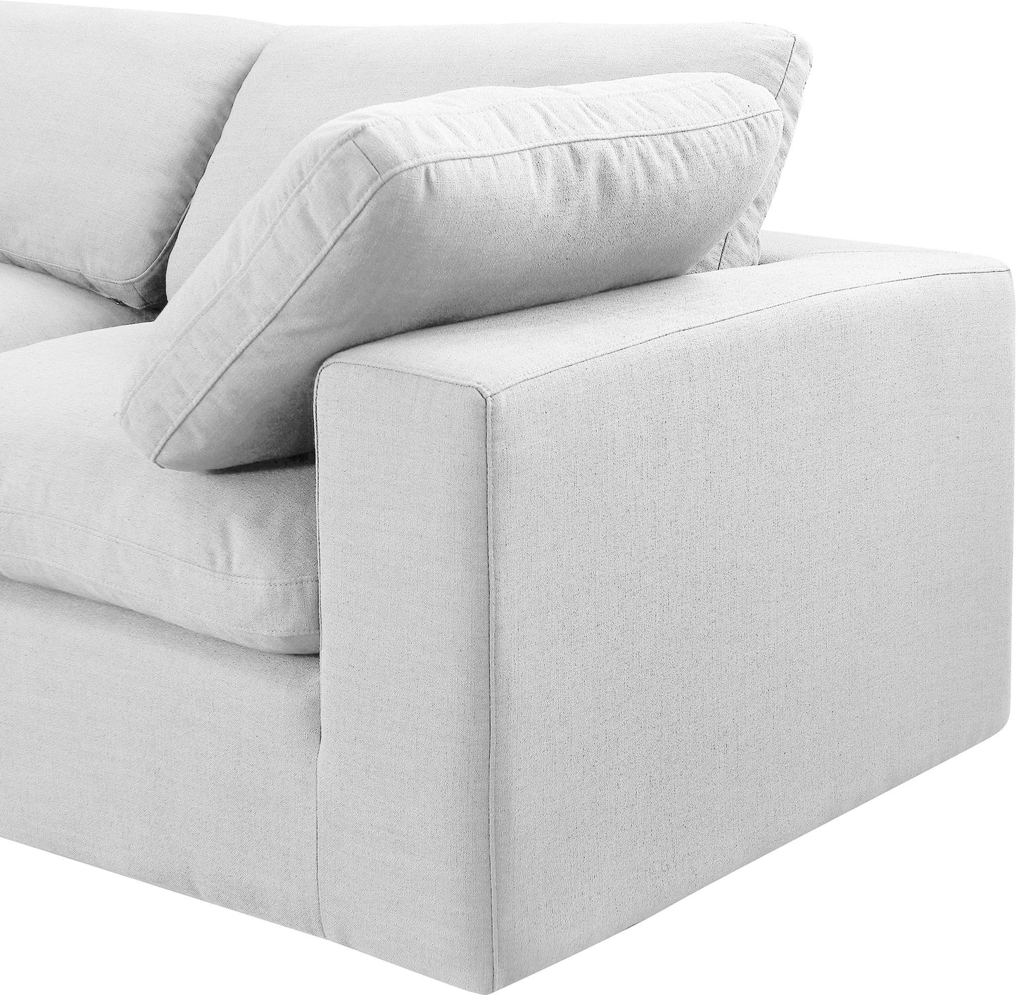 asher white linen textured fabric modular sectional