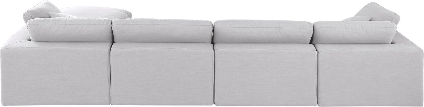 dolce white linen textured fabric modular sectional sec5a