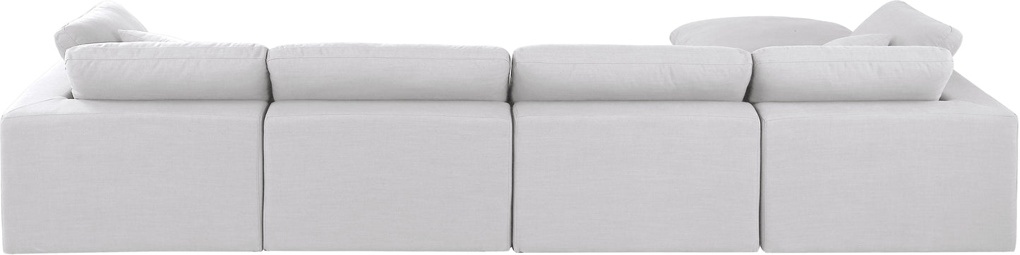 dolce white linen textured fabric modular sectional sec5a