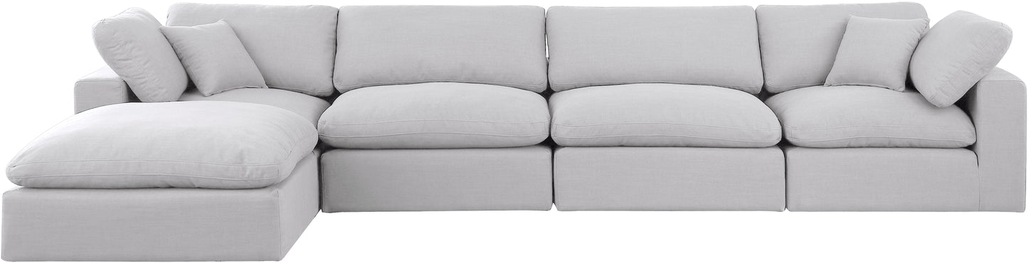 dolce white linen textured fabric modular sectional sec5a