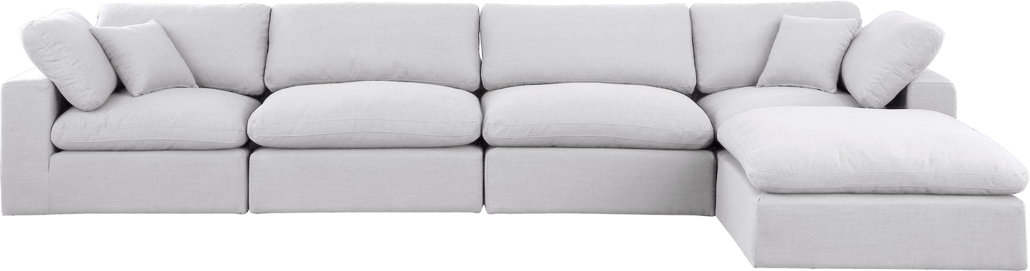 dolce white linen textured fabric modular sectional sec5a