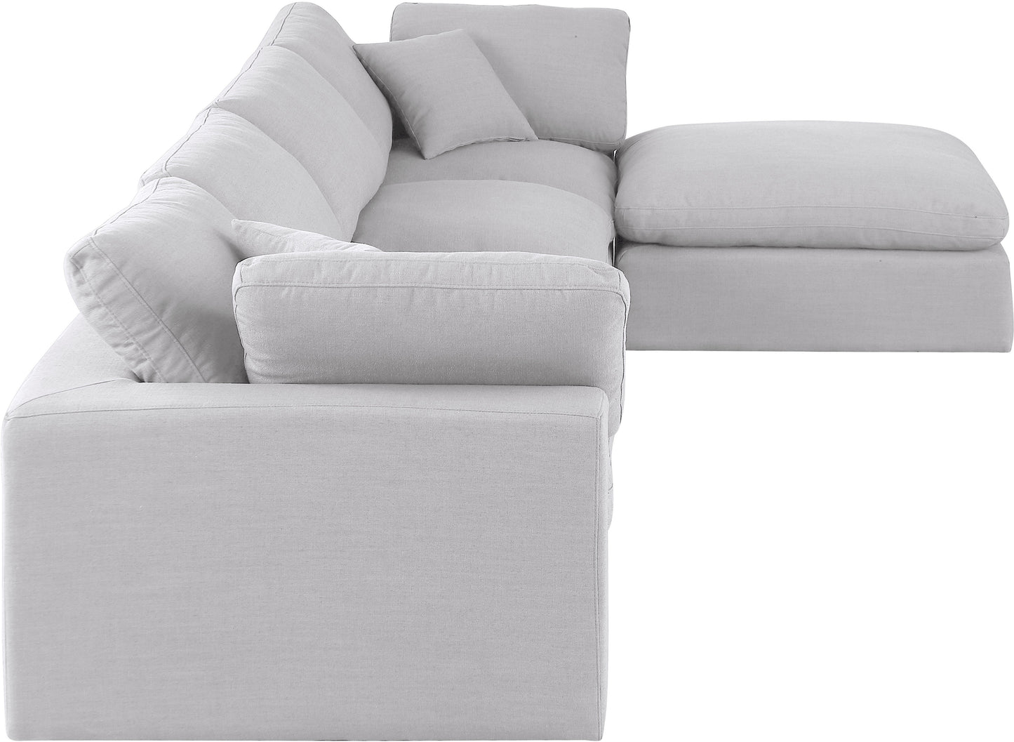 dolce white linen textured fabric modular sectional sec5a