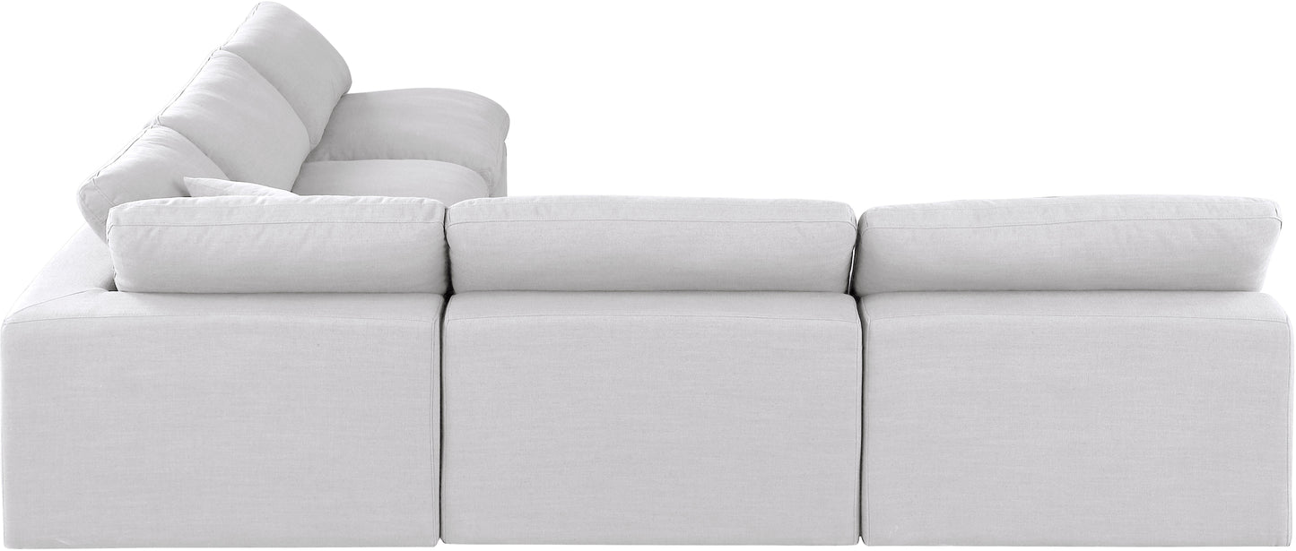 dolce white linen textured fabric modular sectional sec5b