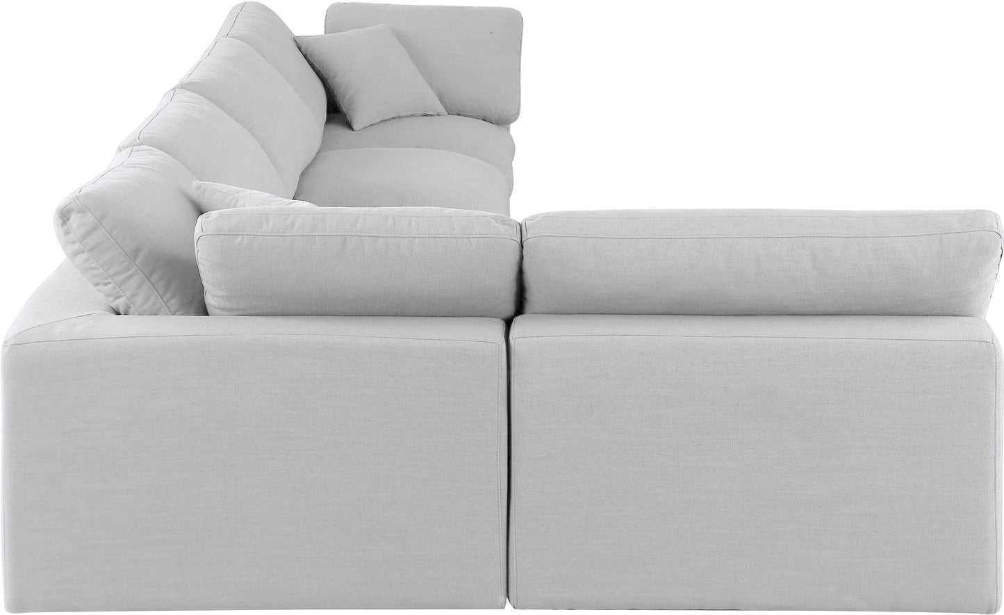 dolce white linen textured fabric modular sectional sec5d