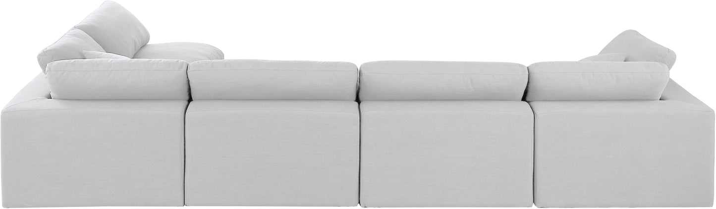 dolce white linen textured fabric modular sectional sec5d