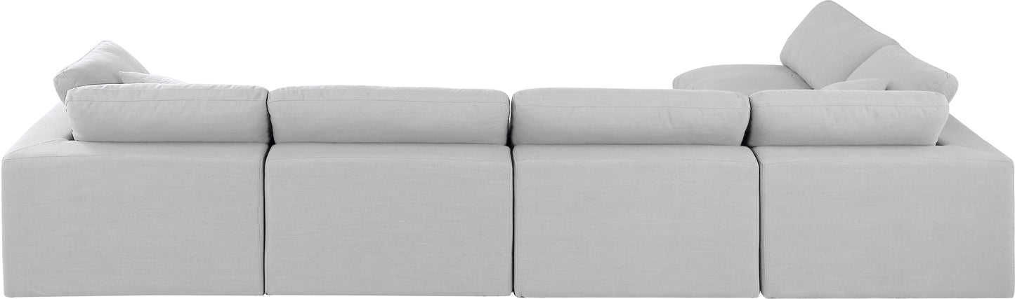 dolce white linen textured fabric modular sectional sec5d