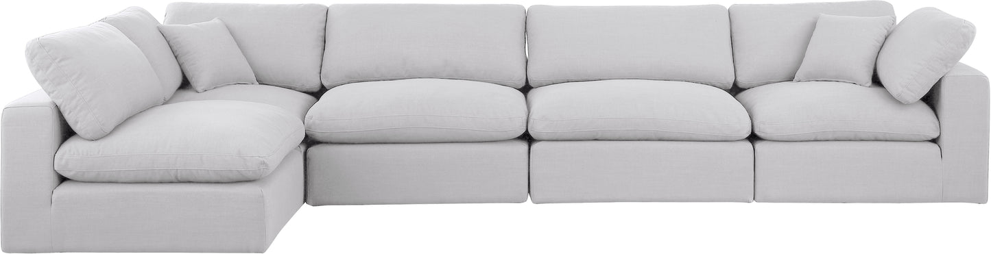 dolce white linen textured fabric modular sectional sec5d