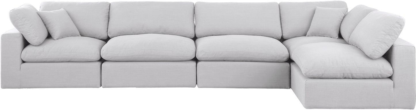 dolce white linen textured fabric modular sectional sec5d