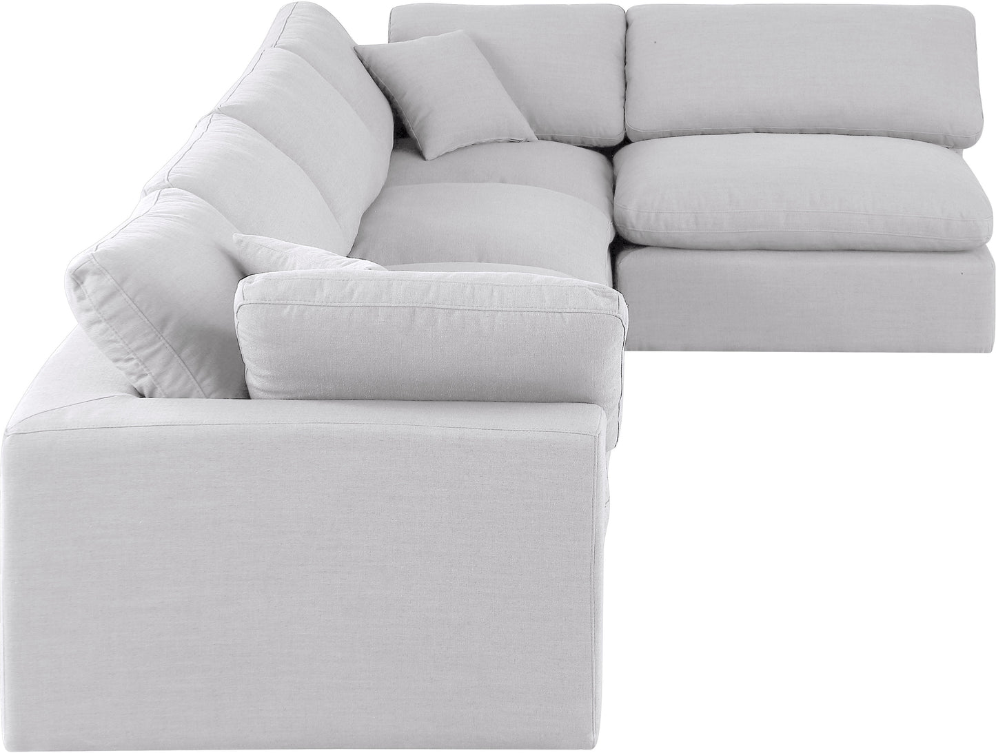 dolce white linen textured fabric modular sectional sec5d