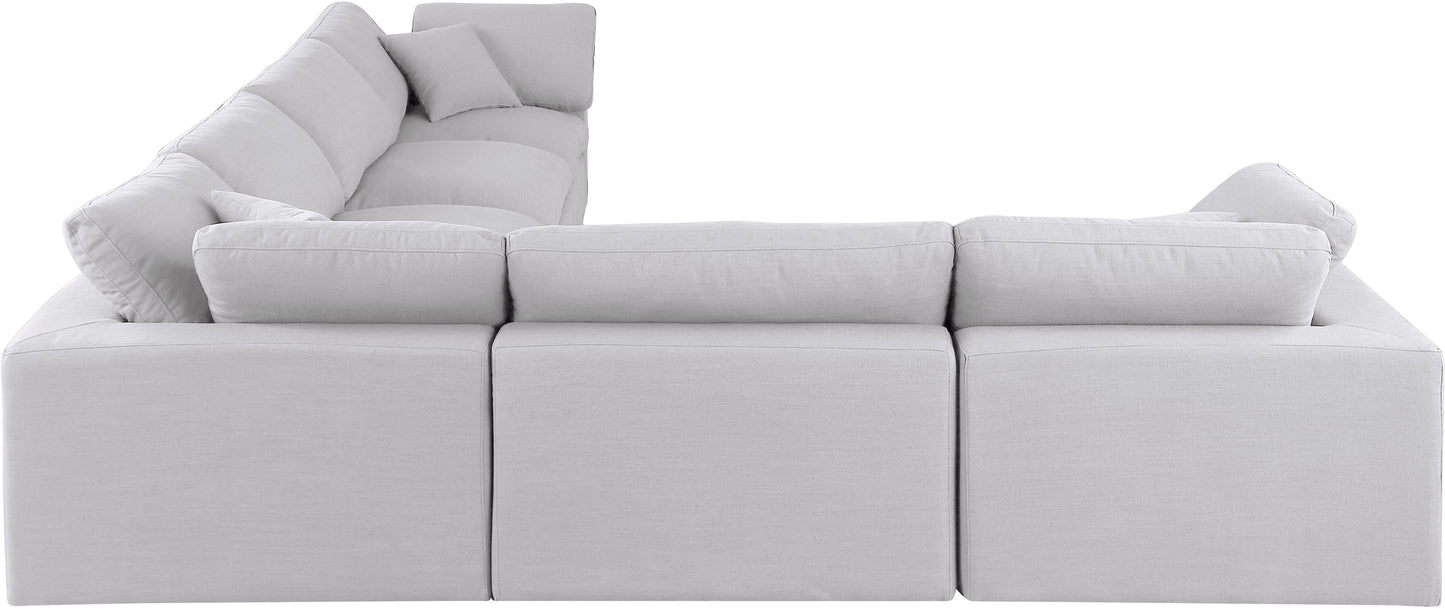 dolce white linen textured fabric modular sectional sec6a